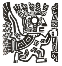 Sunkasapa surround Wiracocha atop the Gateway of the Sun.