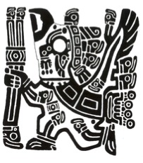 Sunkasapa surround Wiracocha atop the Gateway of the Sun.
